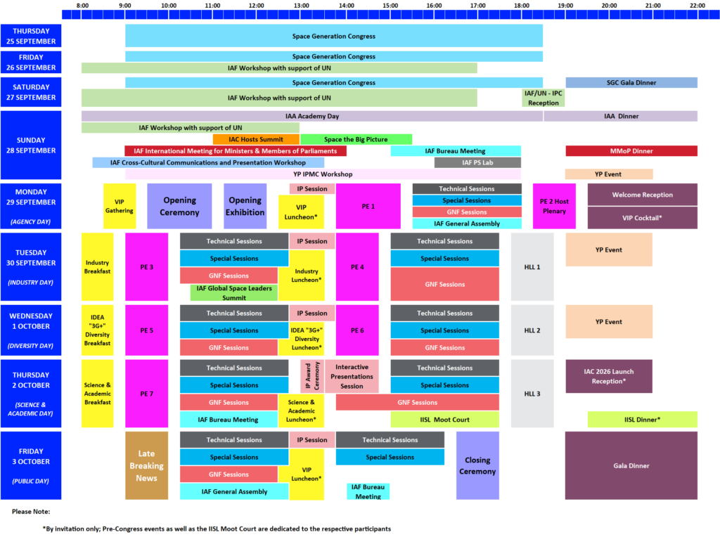 IAC25 Program at a a Glance as of 24 March 2025